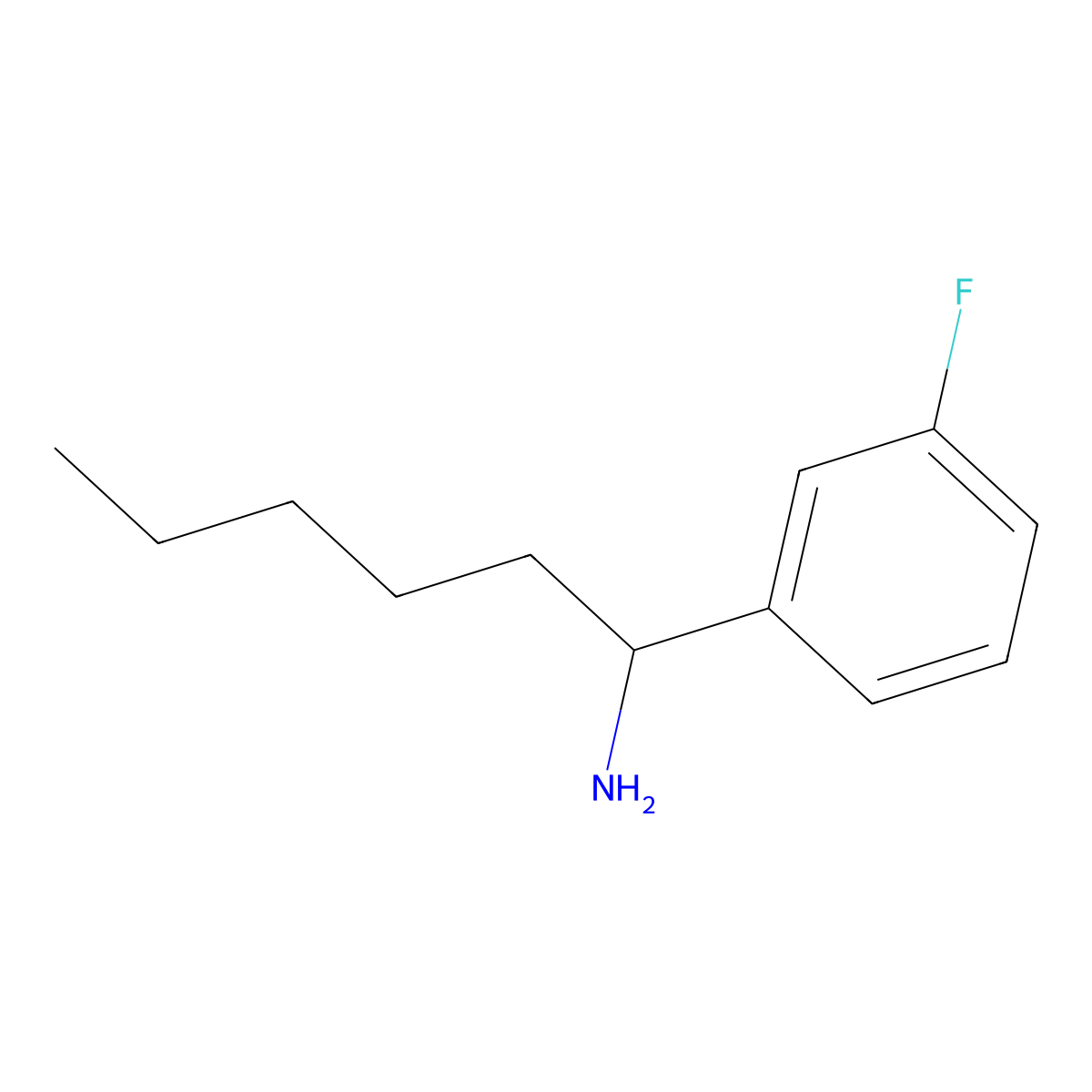 1-(3-Fluorophenyl)hexan-1-amine molecular structure, CAS 1247813-16-6