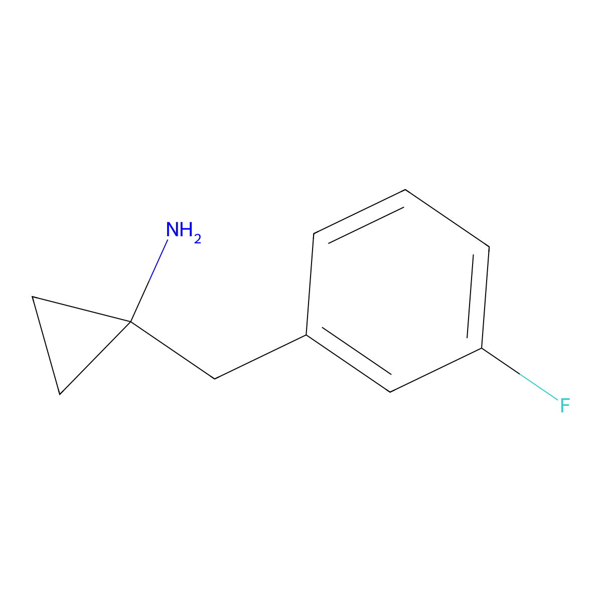 1-[(3-Fluorophenyl)methyl]cyclopropan-1-amine molecular structure, CAS 1247813-35-9