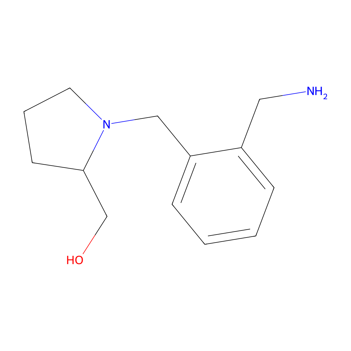 (1-((2-(Aminomethyl)phenyl)methyl)pyrrolidin-2-yl)methanol molecular structure, CAS 1247814-50-1