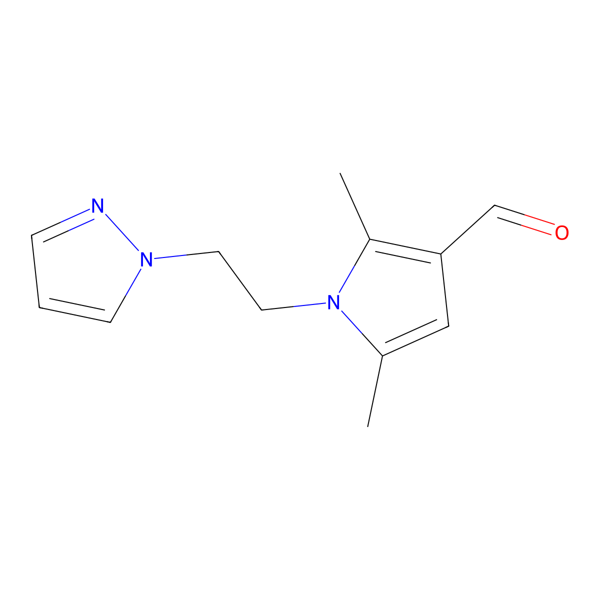 1-(2-(1H-Pyrazol-1-yl)ethyl)-2,5-dimethyl-1H-pyrrole-3-carbaldehyde molecular structure, CAS 1247815-45-7