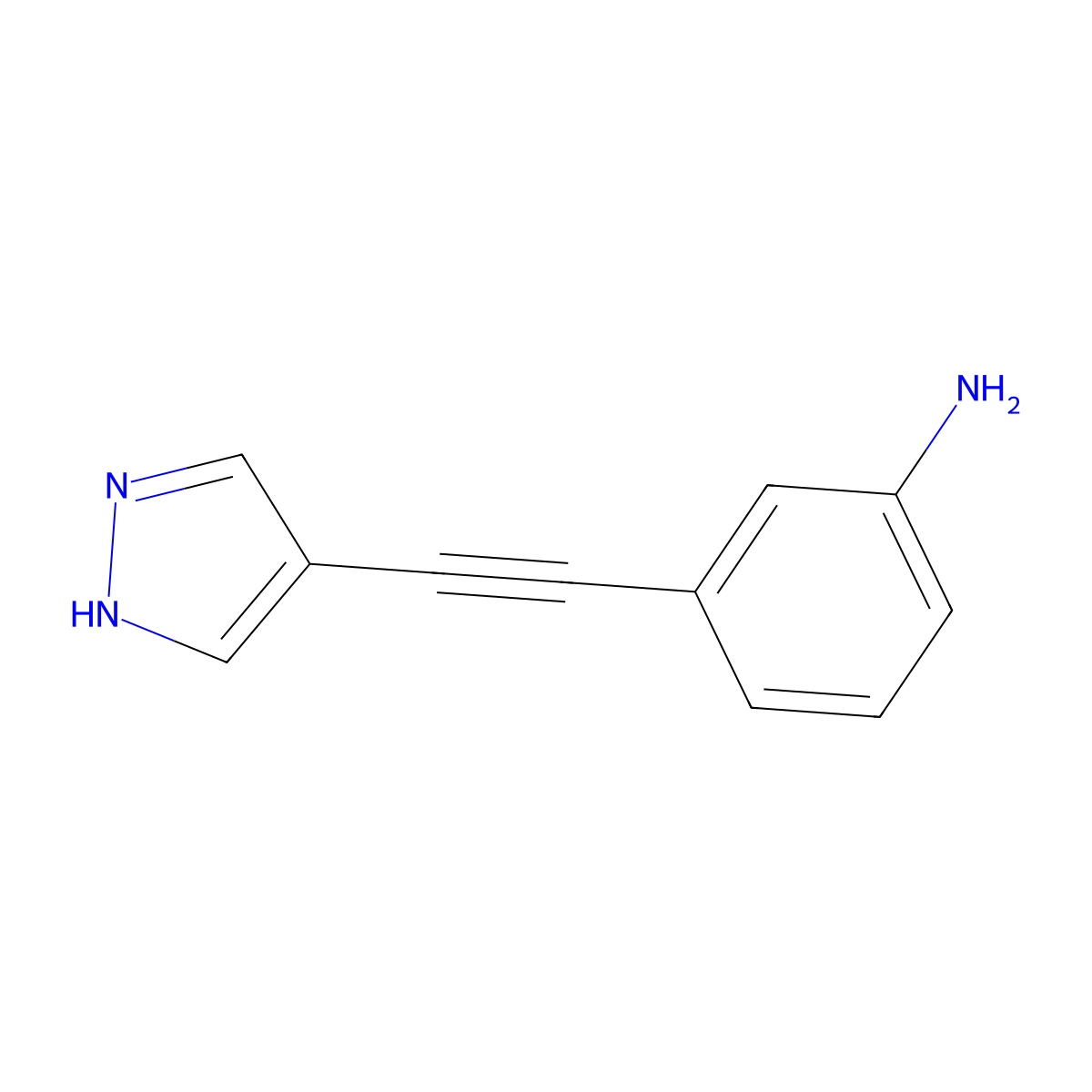 3-((1h-Pyrazol-4-yl)ethynyl)aniline molecular structure, CAS 1247817-56-6