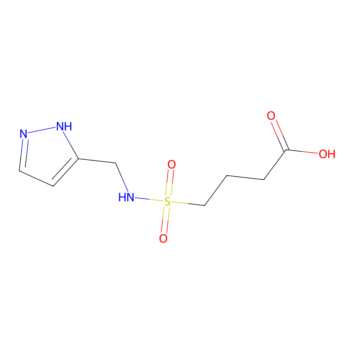 4-[(1H-pyrazol-3-ylmethyl)sulfamoyl]butanoic acid molecular structure, CAS 1247819-43-7