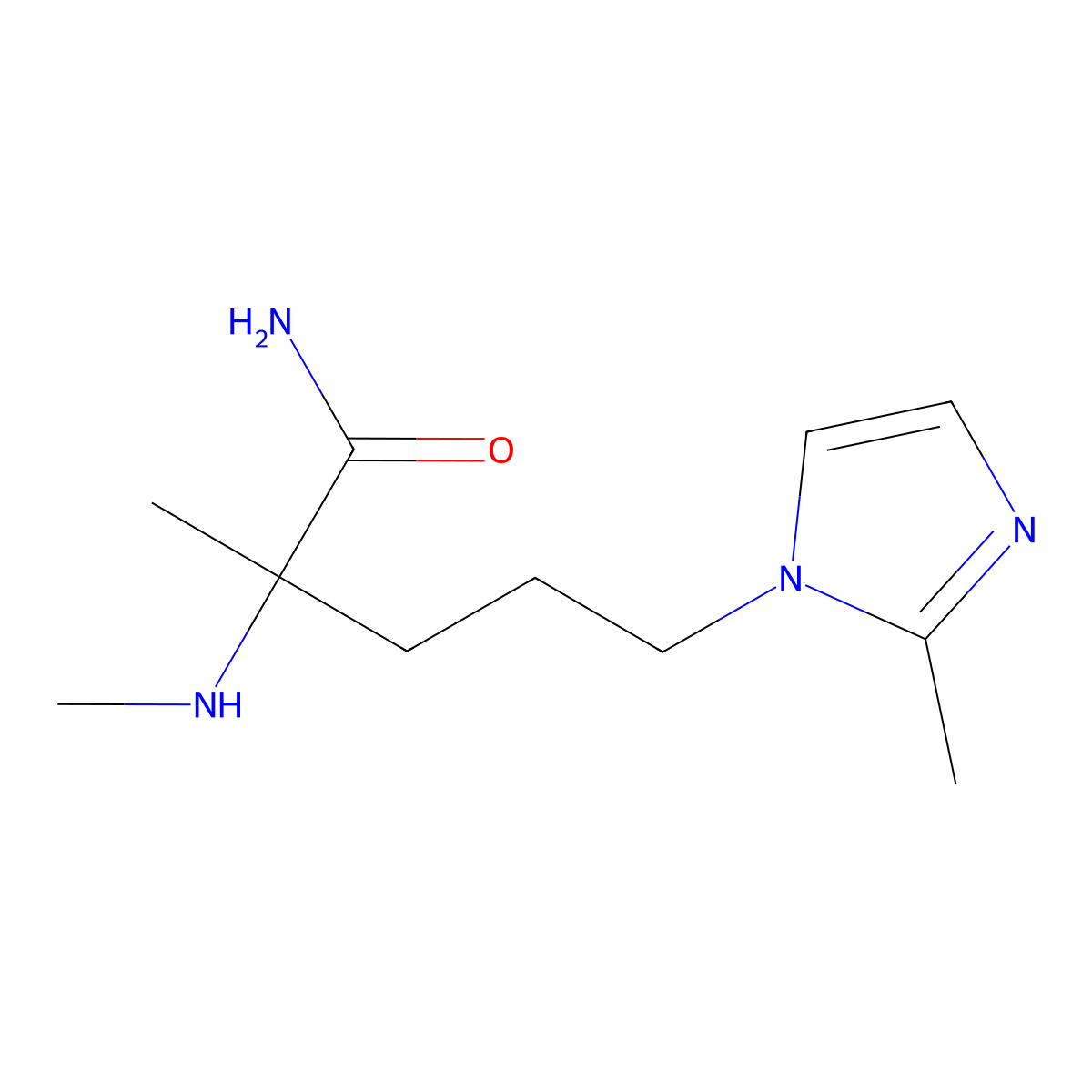 2-Methyl-5-(2-methyl-1h-imidazol-1-yl)-2-(methylamino)pentanamide molecular structure, CAS 1247823-87-5