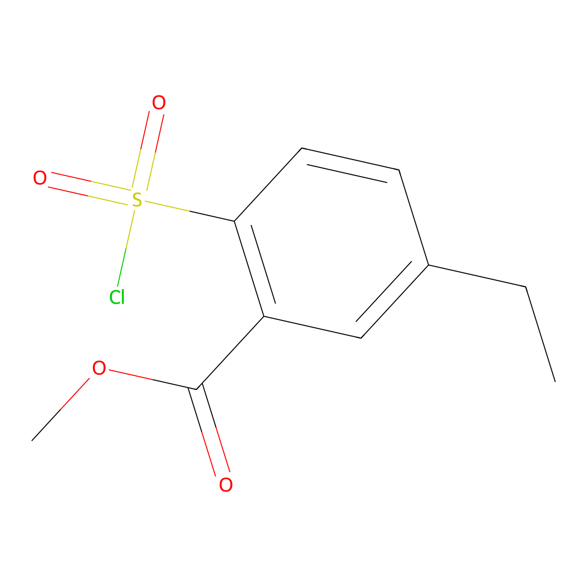 Methyl 2-(chlorosulfonyl)-5-ethylbenzoate molecular structure, CAS 1247825-38-2