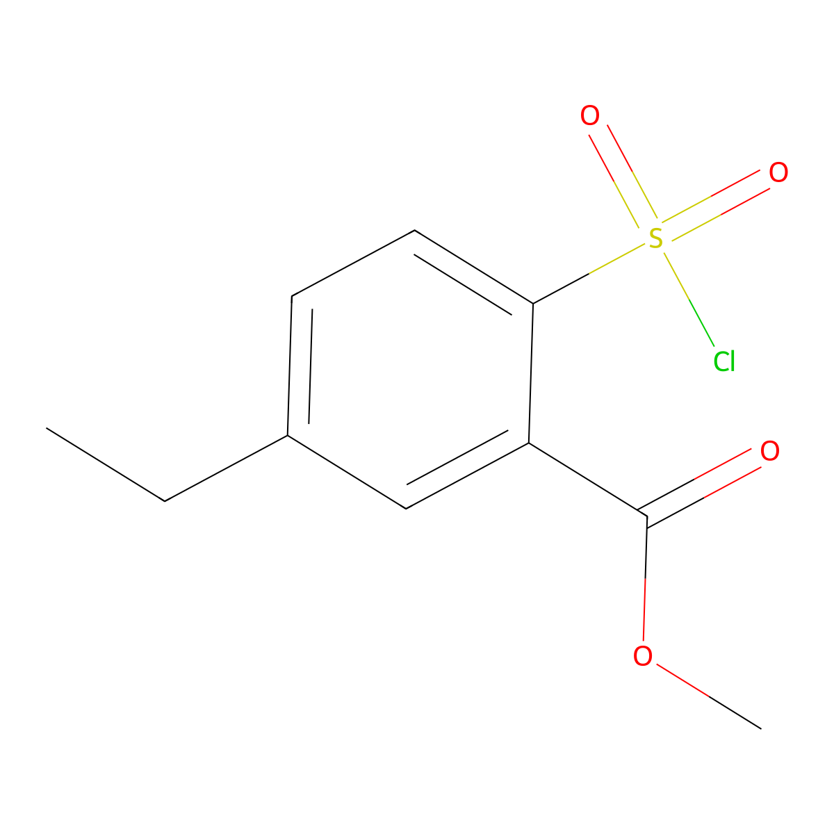Methyl 2-(chlorosulfonyl)-5-ethylbenzoate molecular structure, CAS 1247825-38-2