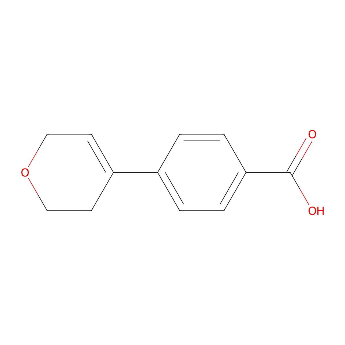 4-(3,6-dihydro-2H-pyran-4-yl)benzoic acid molecular structure, CAS 1247826-76-1