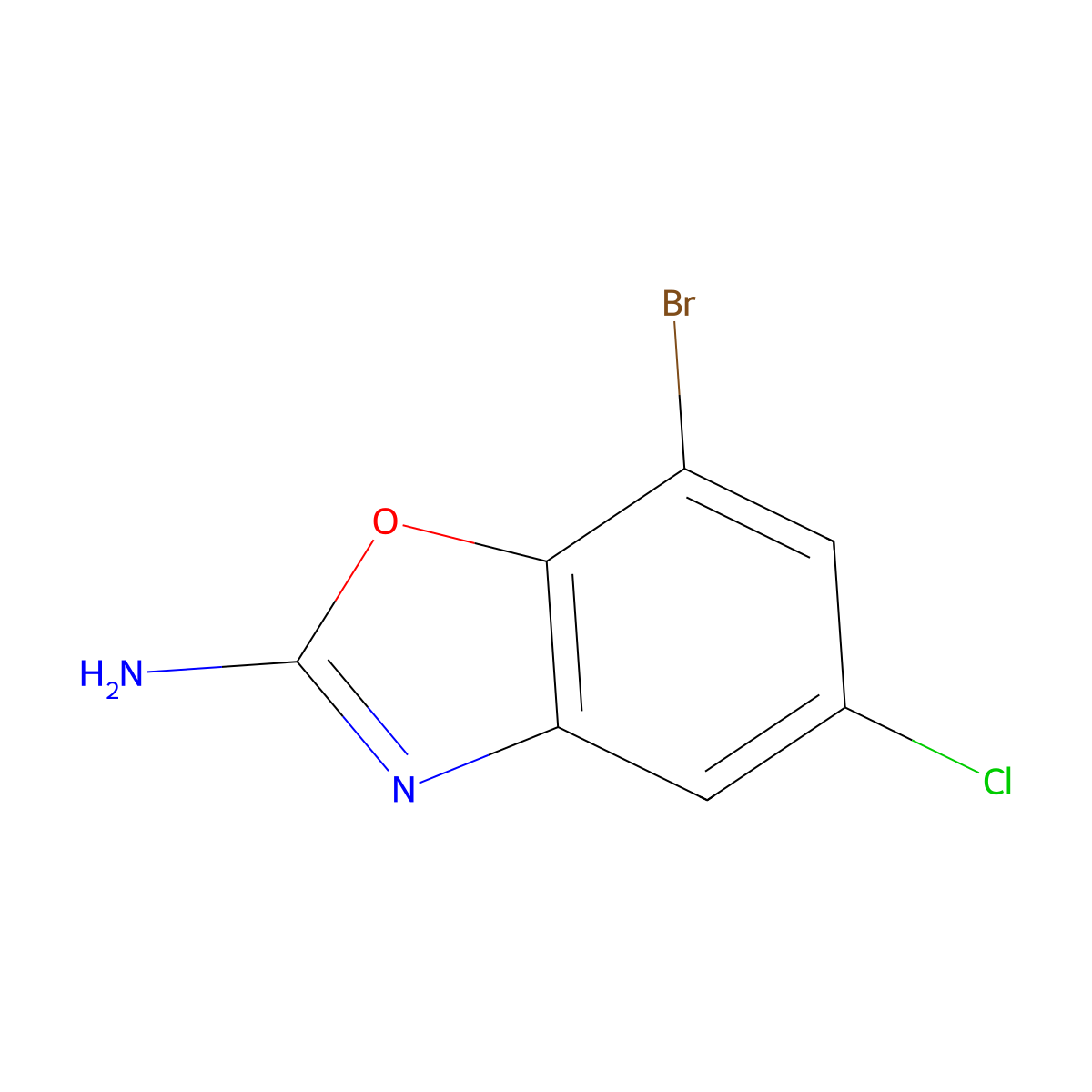 7-Bromo-5-chloro-1,3-benzoxazol-2-amine molecular structure, CAS 1247830-45-0