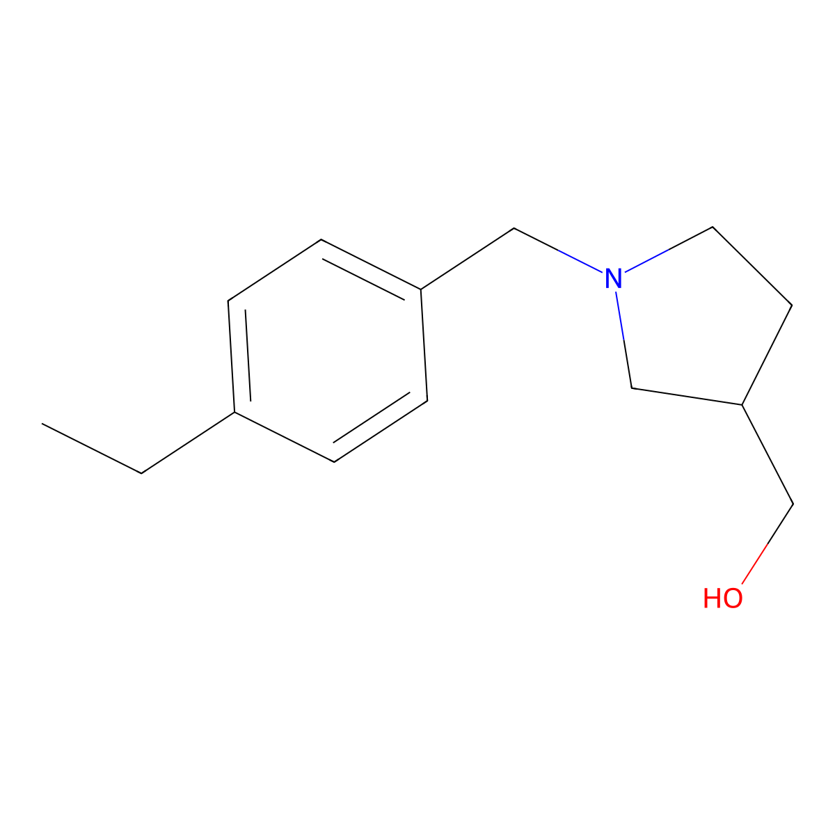 {1-[(4-Ethylphenyl)methyl]pyrrolidin-3-yl}methanol molecular structure, CAS 1247830-66-5