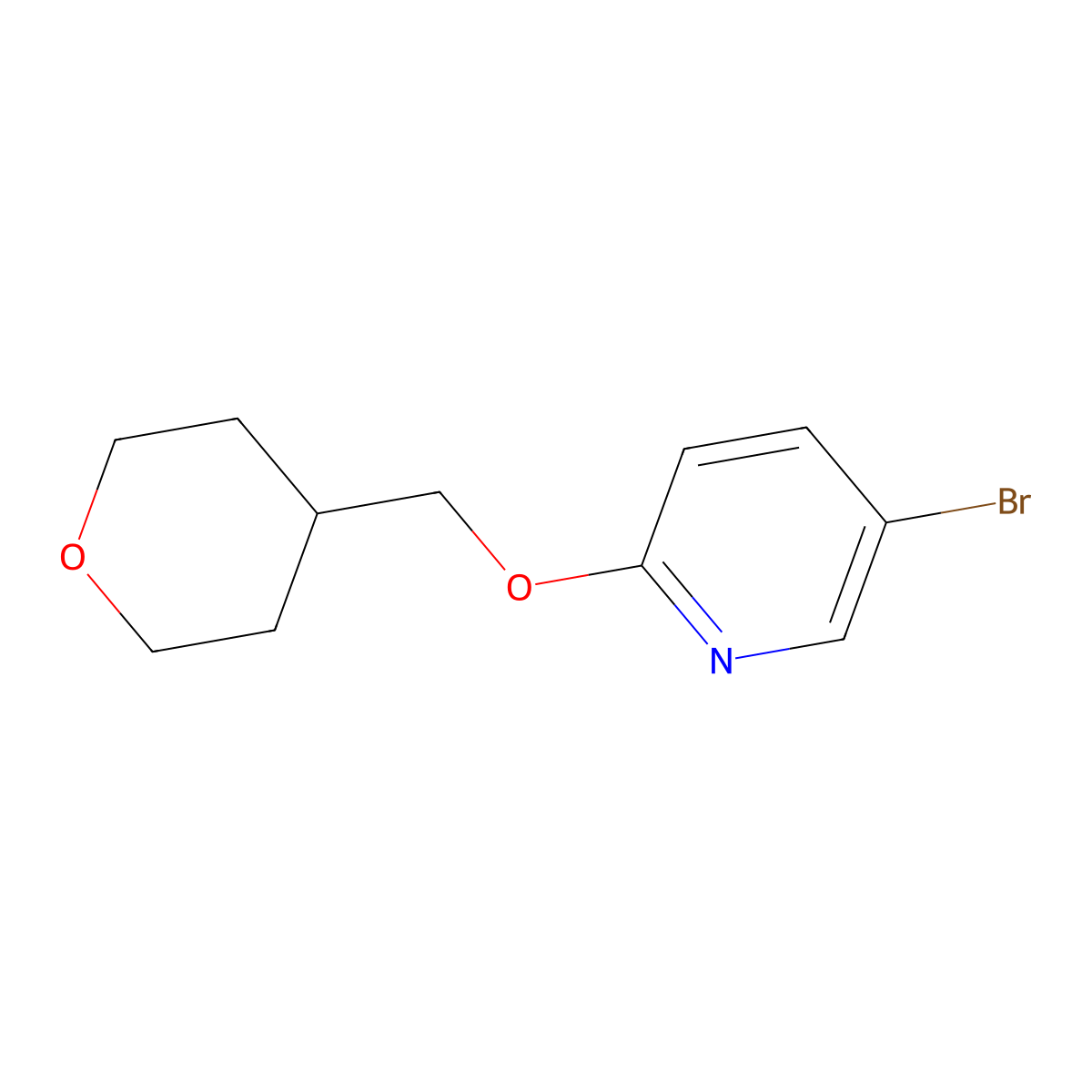 5-Bromo-2-(tetrahydro-pyran-4-ylmethoxy)-pyridine molecular structure, CAS 1247831-41-9