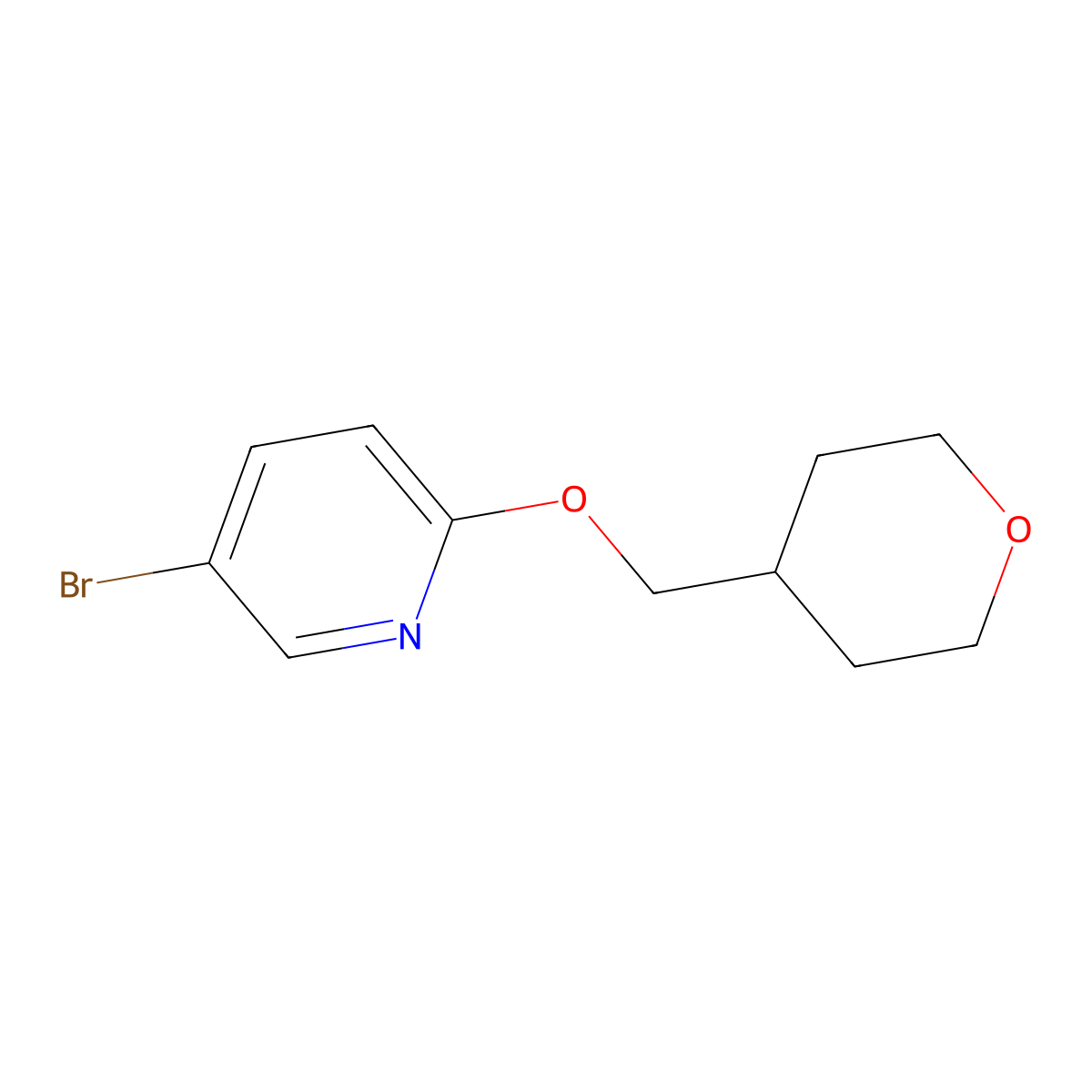 5-Bromo-2-(tetrahydro-pyran-4-ylmethoxy)-pyridine molecular structure, CAS 1247831-41-9