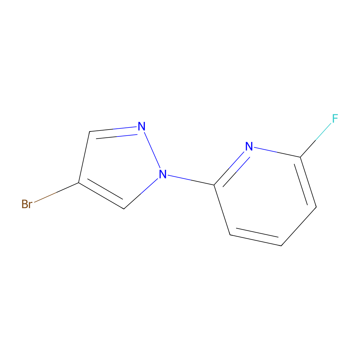 2-(4-Bromo-1h-pyrazol-1-yl)-6-fluoropyridine molecular structure, CAS 1247832-05-8