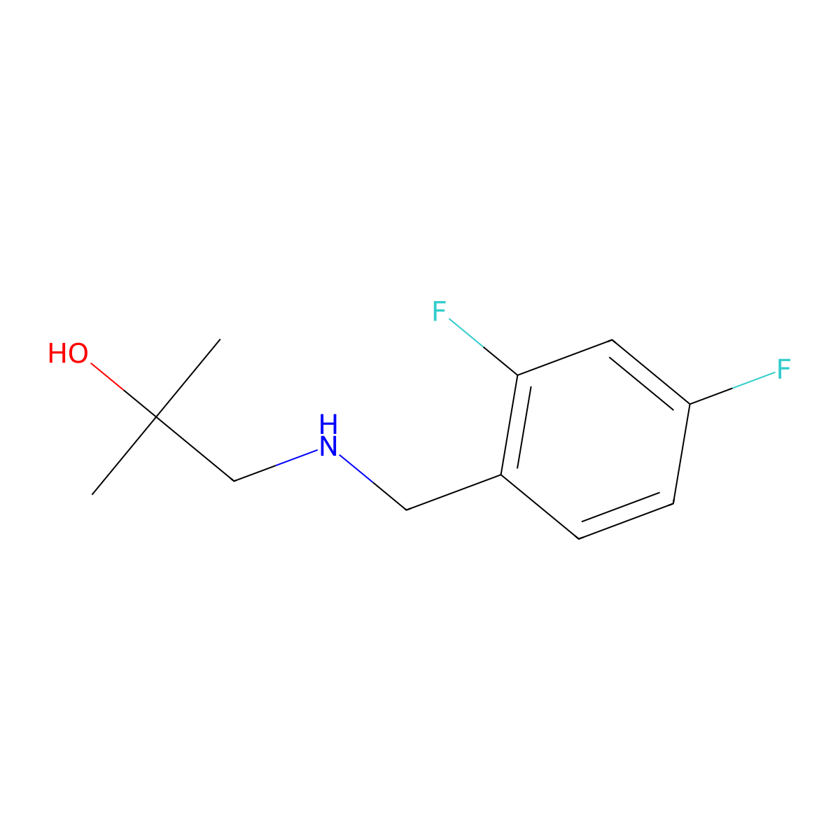 1-{[(2,4-Difluorophenyl)methyl]amino}-2-methylpropan-2-ol molecular structure, CAS 1247832-76-3