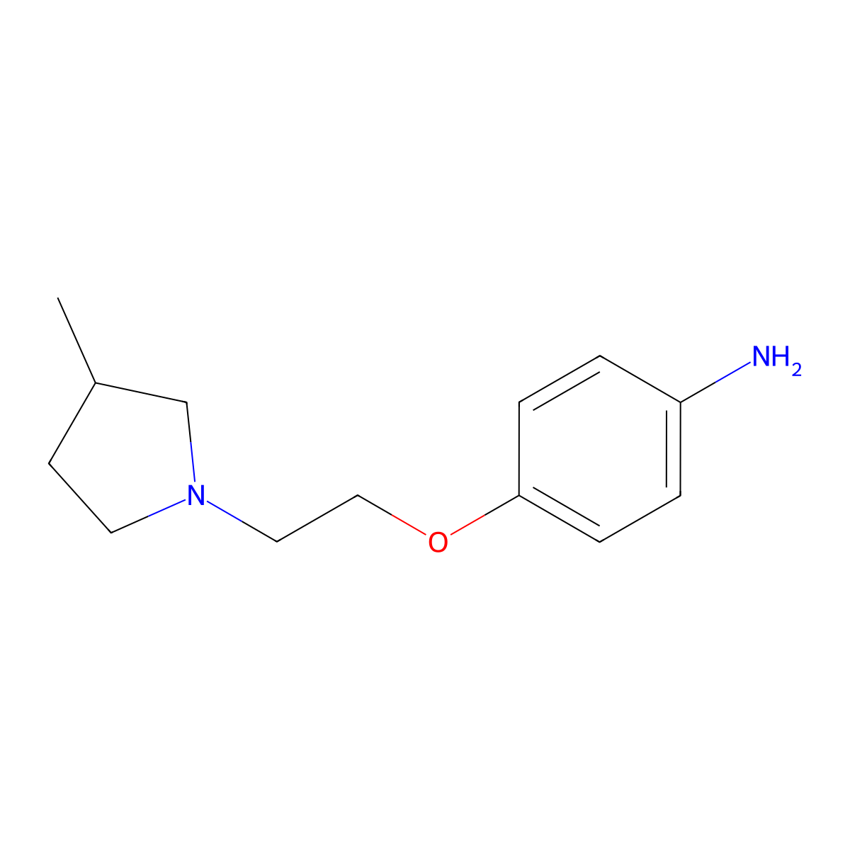 4-[2-(3-Methylpyrrolidin-1-yl)ethoxy]aniline molecular structure, CAS 1247834-10-1