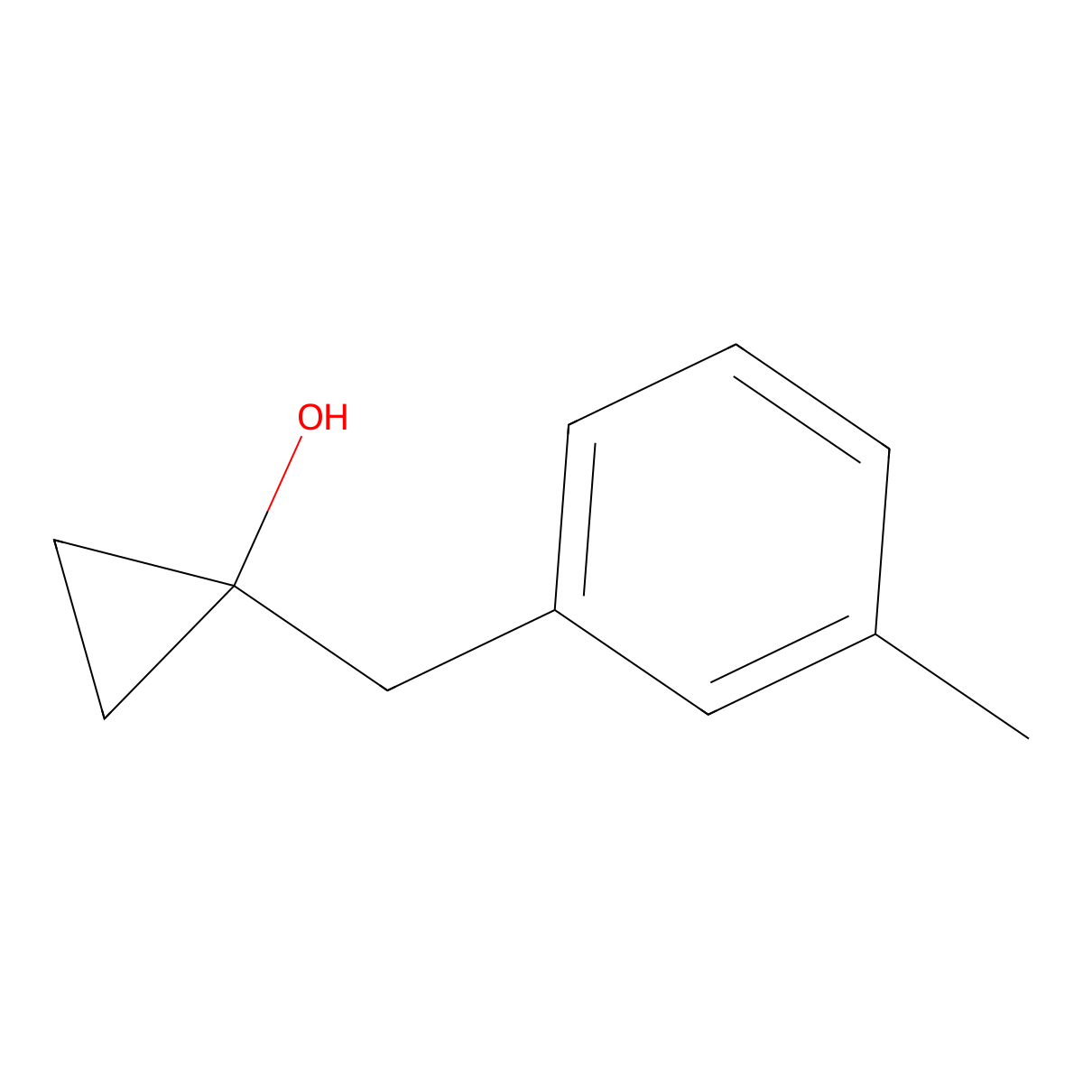 1-[(3-Methylphenyl)methyl]cyclopropan-1-ol molecular structure, CAS 1247834-35-0
