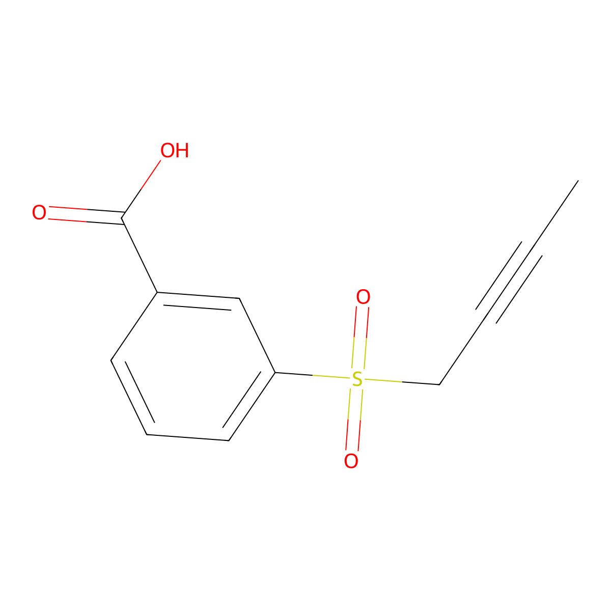 3-(But-2-yne-1-sulfonyl)benzoic acid molecular structure, CAS 1247835-19-3