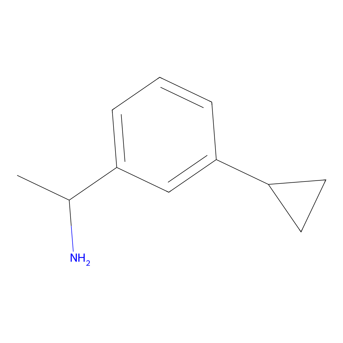1-(3-Cyclopropylphenyl)ethan-1-amine molecular structure, CAS 1247836-01-6