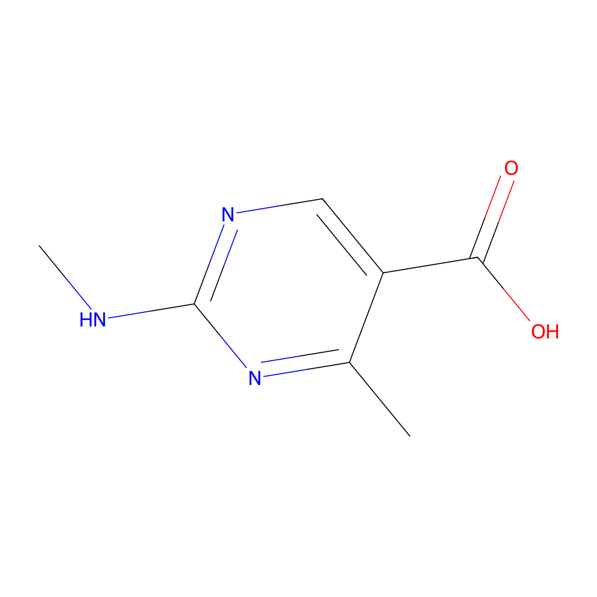 4-Methyl-2-(methylamino)pyrimidine-5-carboxylic acid molecular structure, CAS 1247836-76-5