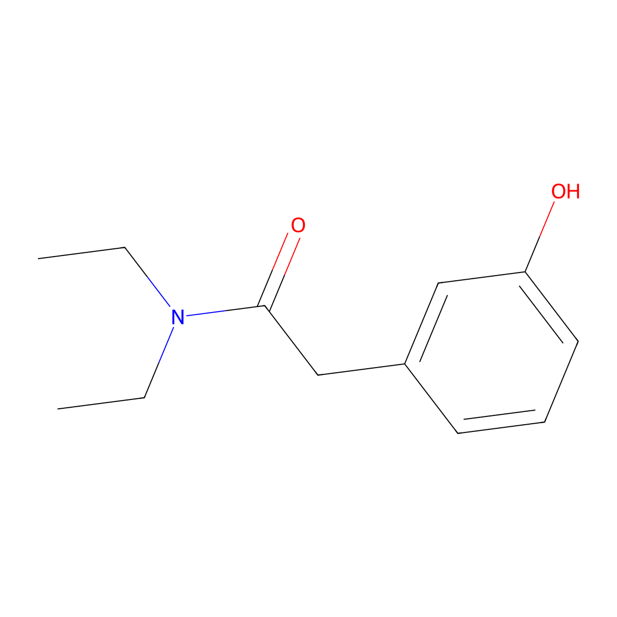 N,N-diethyl-2-(3-hydroxyphenyl)acetamide molecular structure, CAS 1247838-54-5