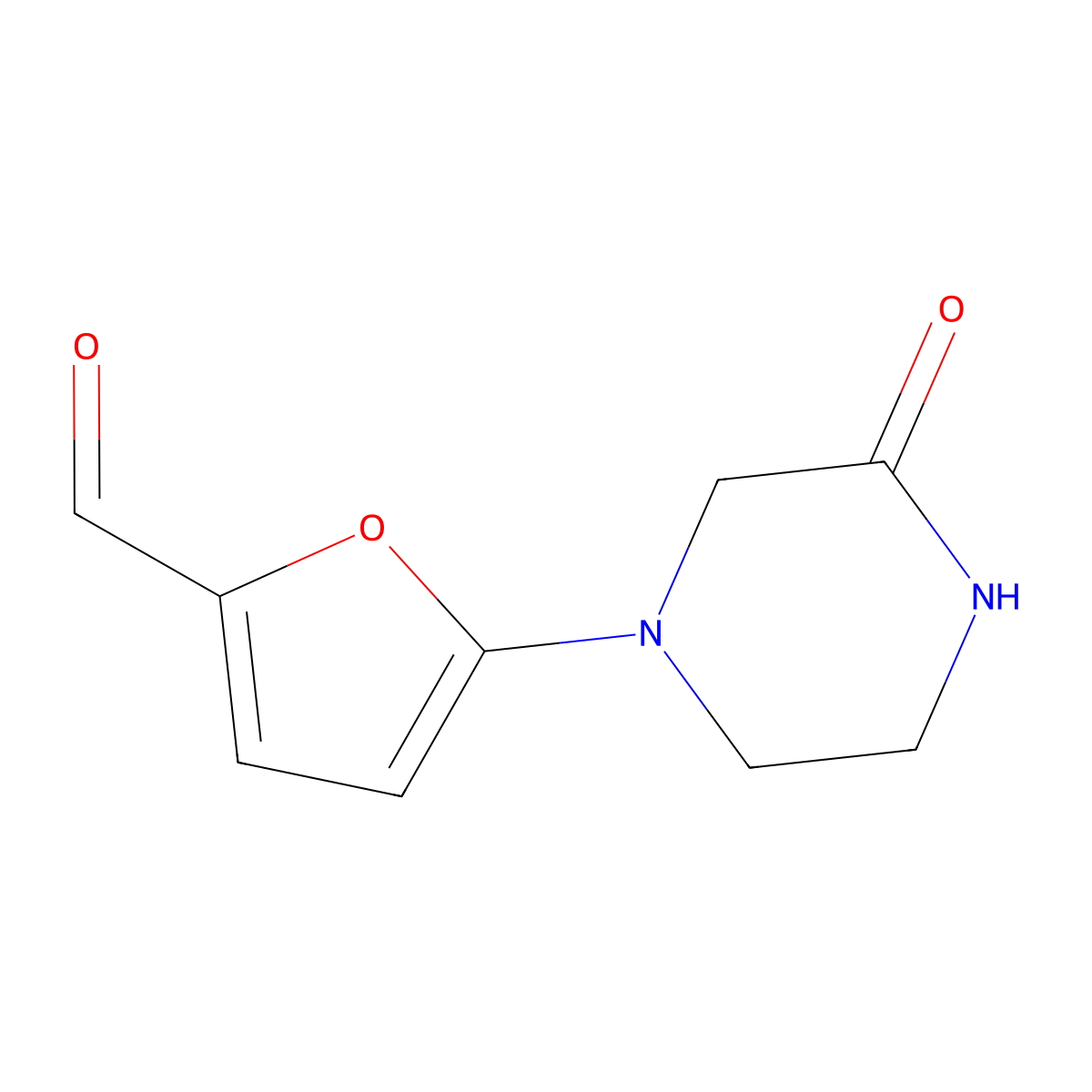 5-(3-Oxopiperazin-1-yl)furan-2-carbaldehyde molecular structure, CAS 1247839-31-1