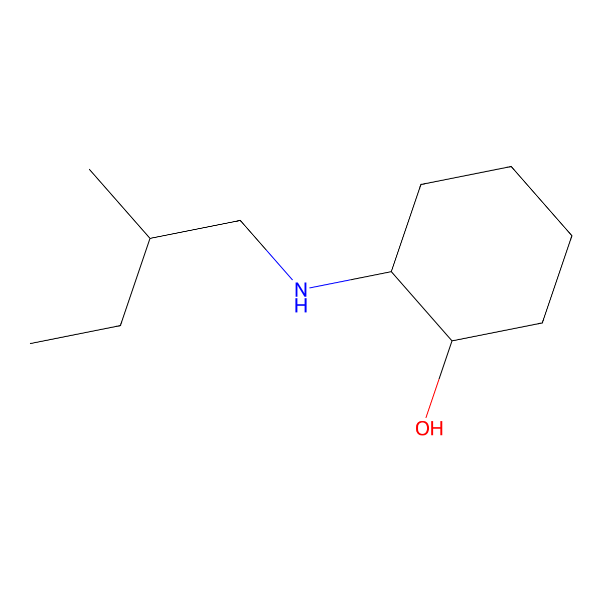 2-[(2-Methylbutyl)amino]cyclohexan-1-ol molecular structure, CAS 1247839-60-6