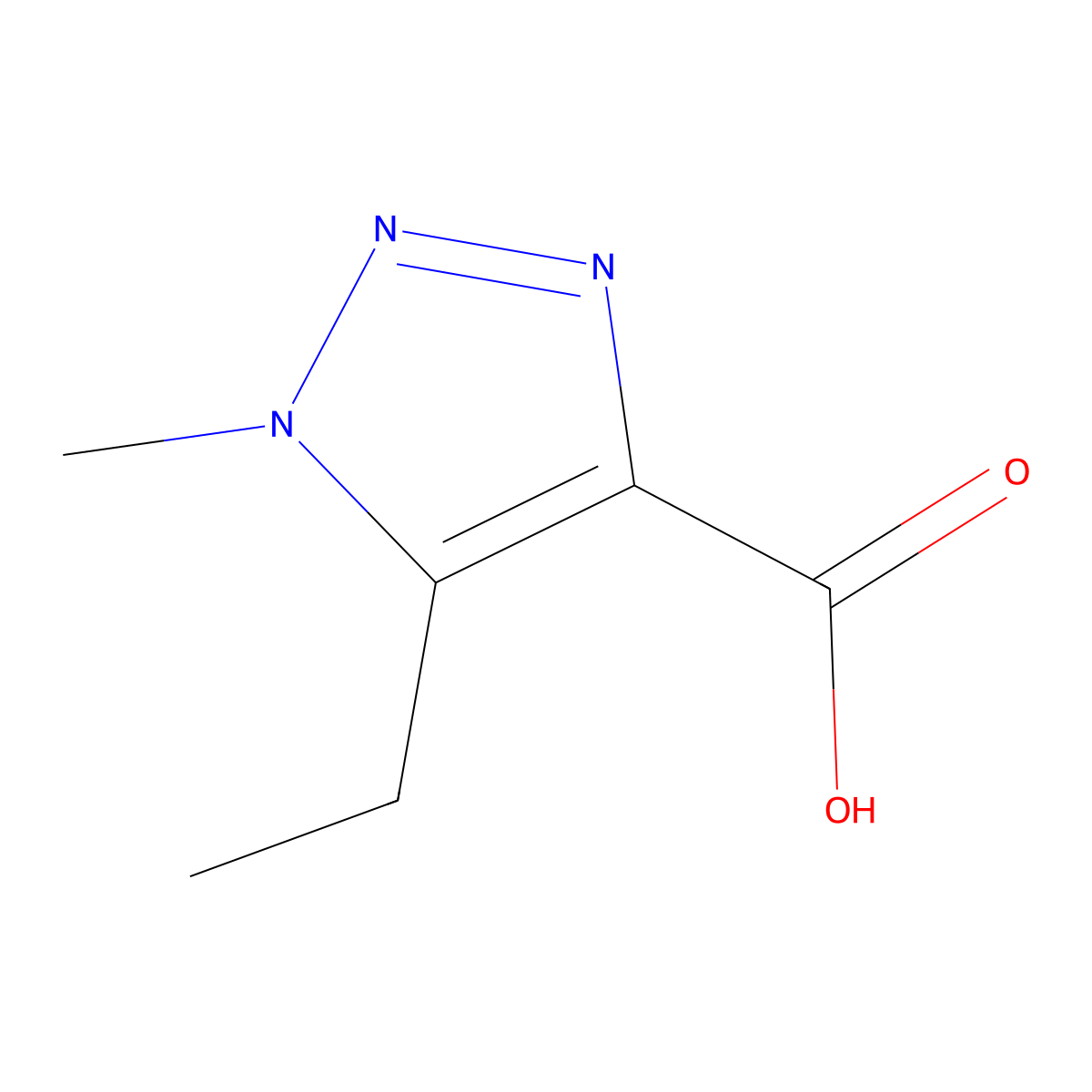 5-ethyl-1-methyl-1H-1,2,3-triazole-4-carboxylic acid molecular structure, CAS 1247841-01-5