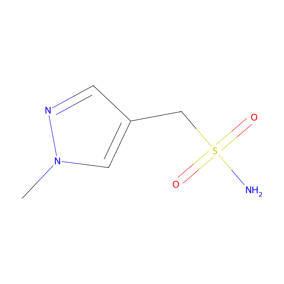 (1-methyl-1H-pyrazol-4-yl)methanesulfonamide molecular structure, CAS 1247841-25-3