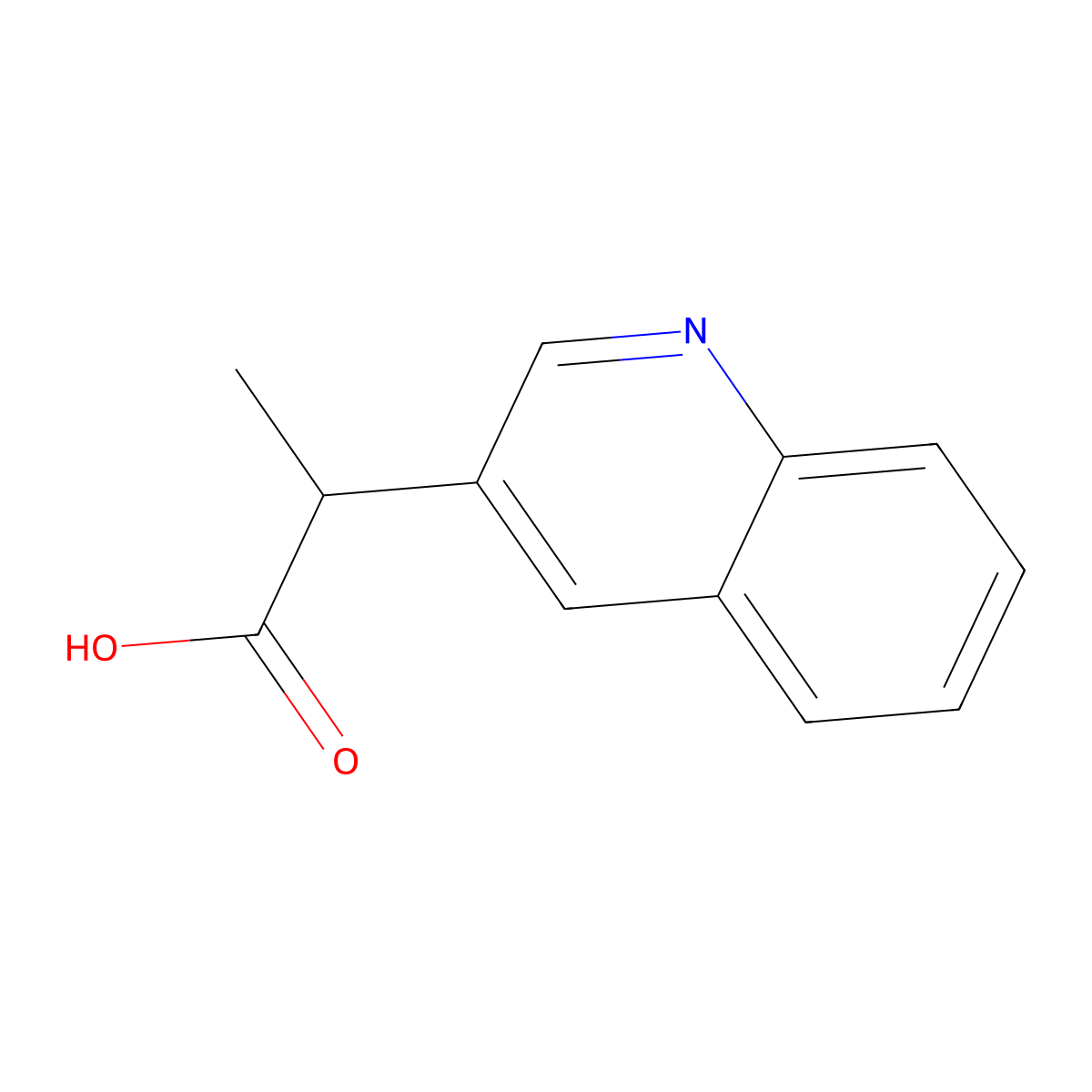 2-(Quinolin-3-yl)propanoic acid molecular structure, CAS 1247842-46-1