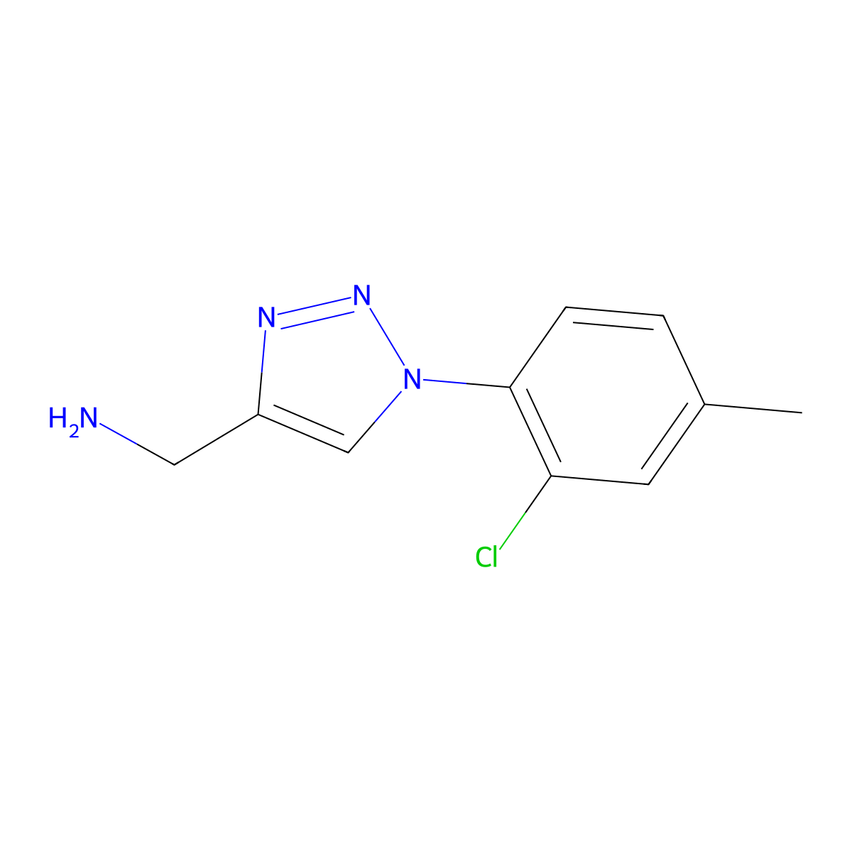 [1-(2-chloro-4-methylphenyl)-1H-1,2,3-triazol-4-yl]methanamine molecular structure, CAS 1247842-61-0
