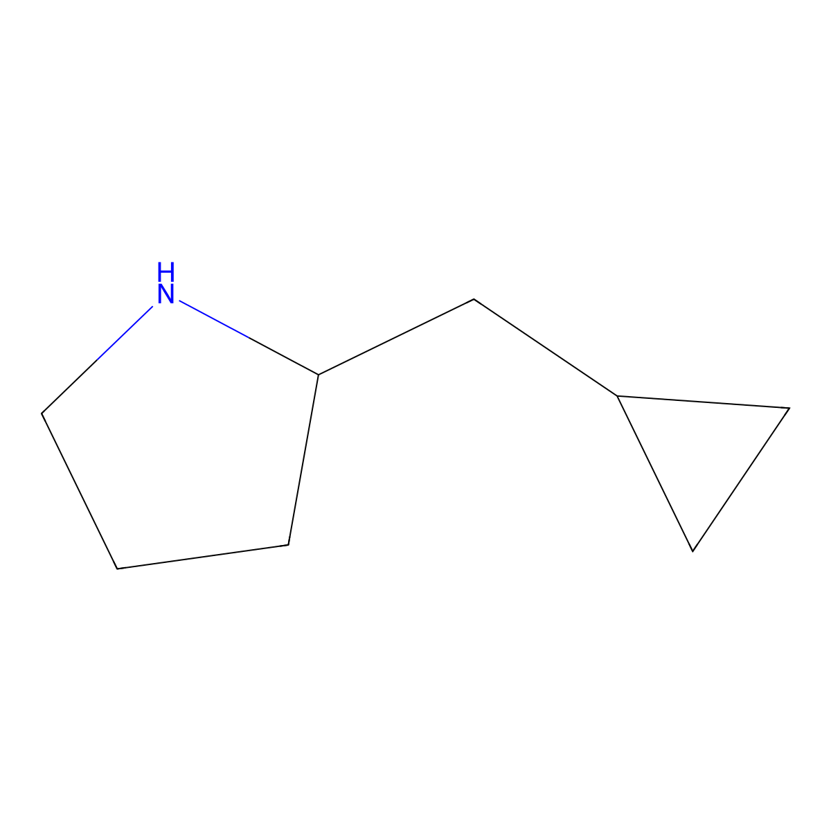 2-(Cyclopropylmethyl)pyrrolidine molecular structure, CAS 1247843-56-6