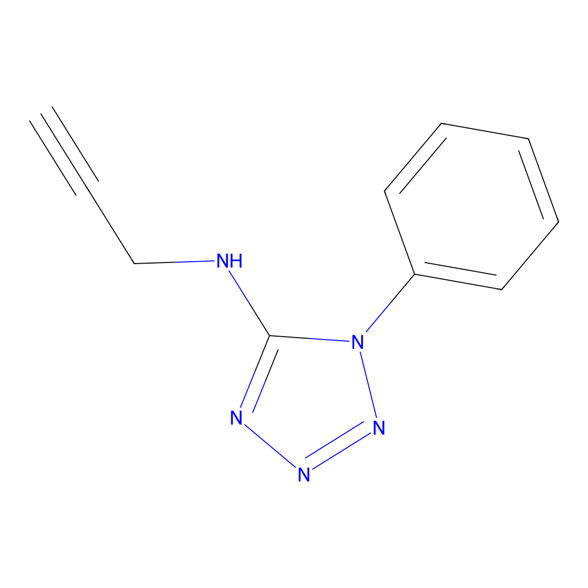 1-phenyl-N-(prop-2-yn-1-yl)-1H-1,2,3,4-tetrazol-5-amine molecular structure, CAS 1247848-33-4