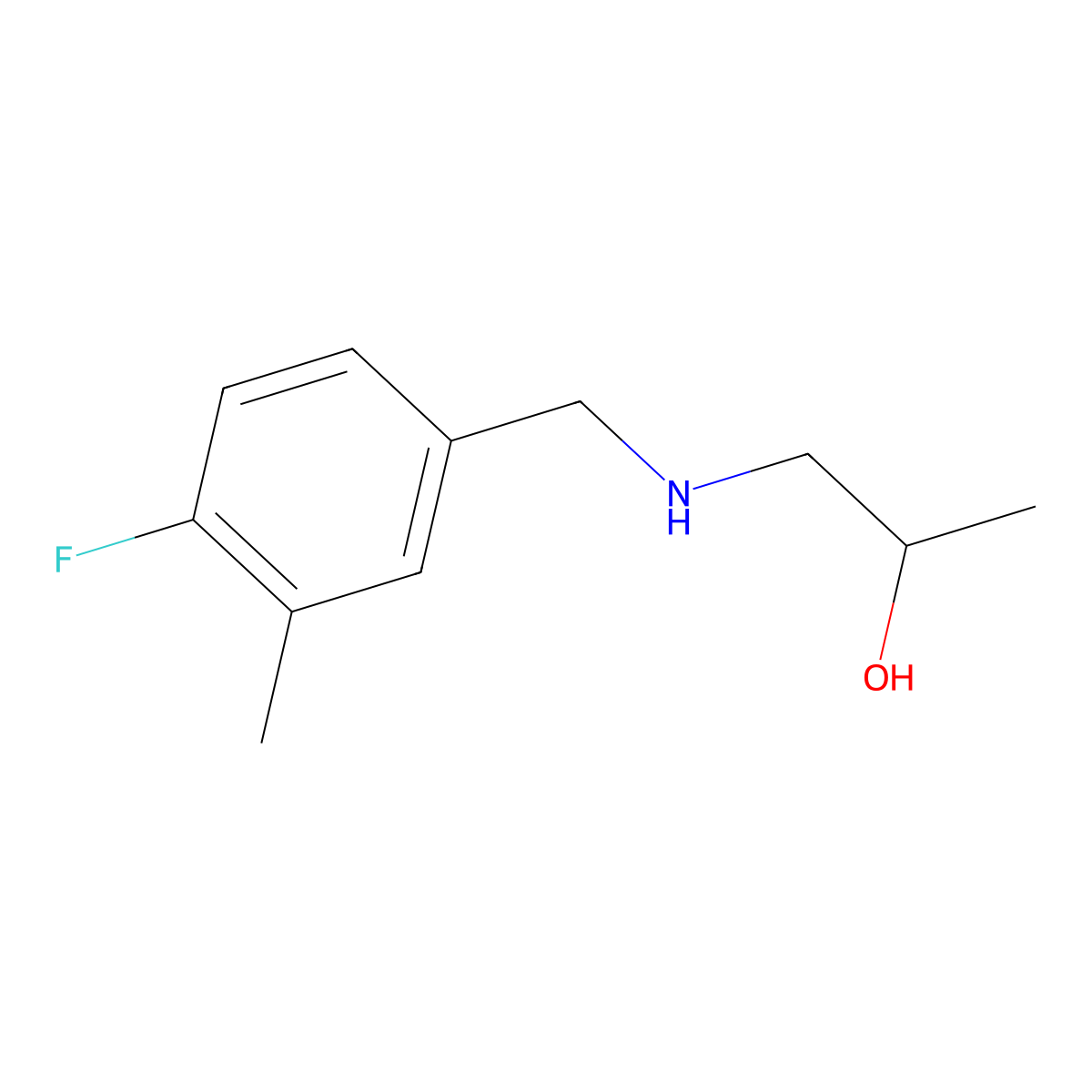 1-{[(4-Fluoro-3-methylphenyl)methyl]amino}propan-2-ol molecular structure, CAS 1247850-40-3