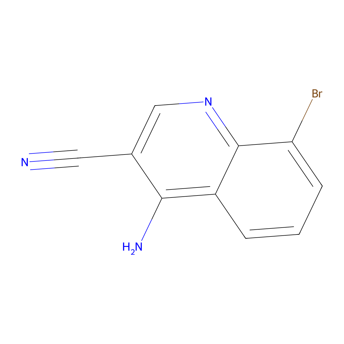 4-Amino-8-bromoquinoline-3-carbonitrile molecular structure, CAS 1247850-63-0