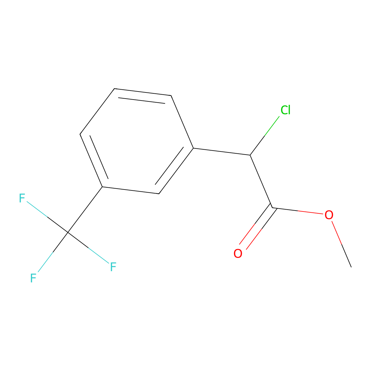 Methyl 2-chloro-2-(3-(trifluoromethyl)phenyl)acetate molecular structure, CAS 1247852-88-5