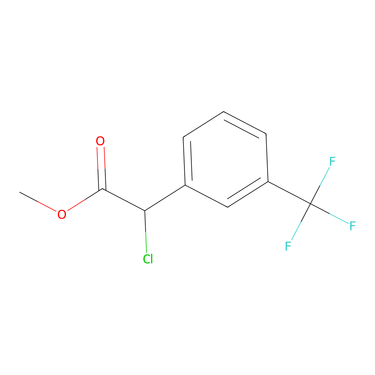 Methyl 2-chloro-2-(3-(trifluoromethyl)phenyl)acetate molecular structure, CAS 1247852-88-5