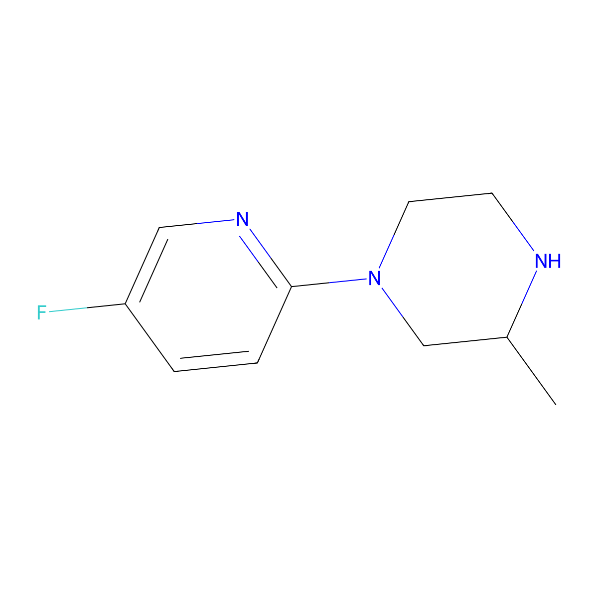 1-(5-Fluoropyridin-2-yl)-3-methylpiperazine molecular structure, CAS 1247854-82-5