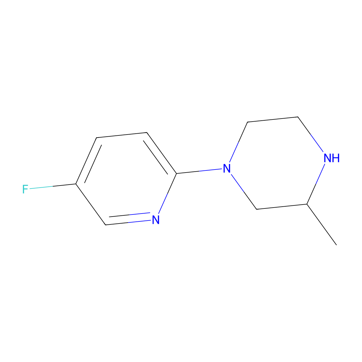 1-(5-Fluoropyridin-2-yl)-3-methylpiperazine molecular structure, CAS 1247854-82-5