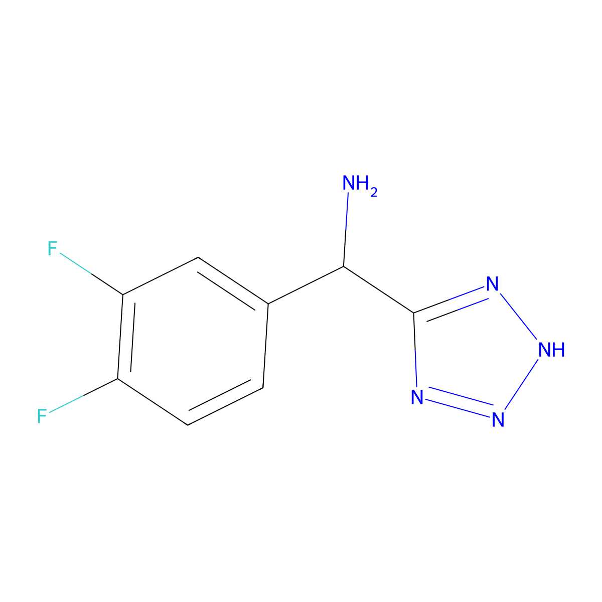 (3,4-Difluorophenyl)(1h-tetrazol-5-yl)methanamine molecular structure, CAS 1247856-65-0