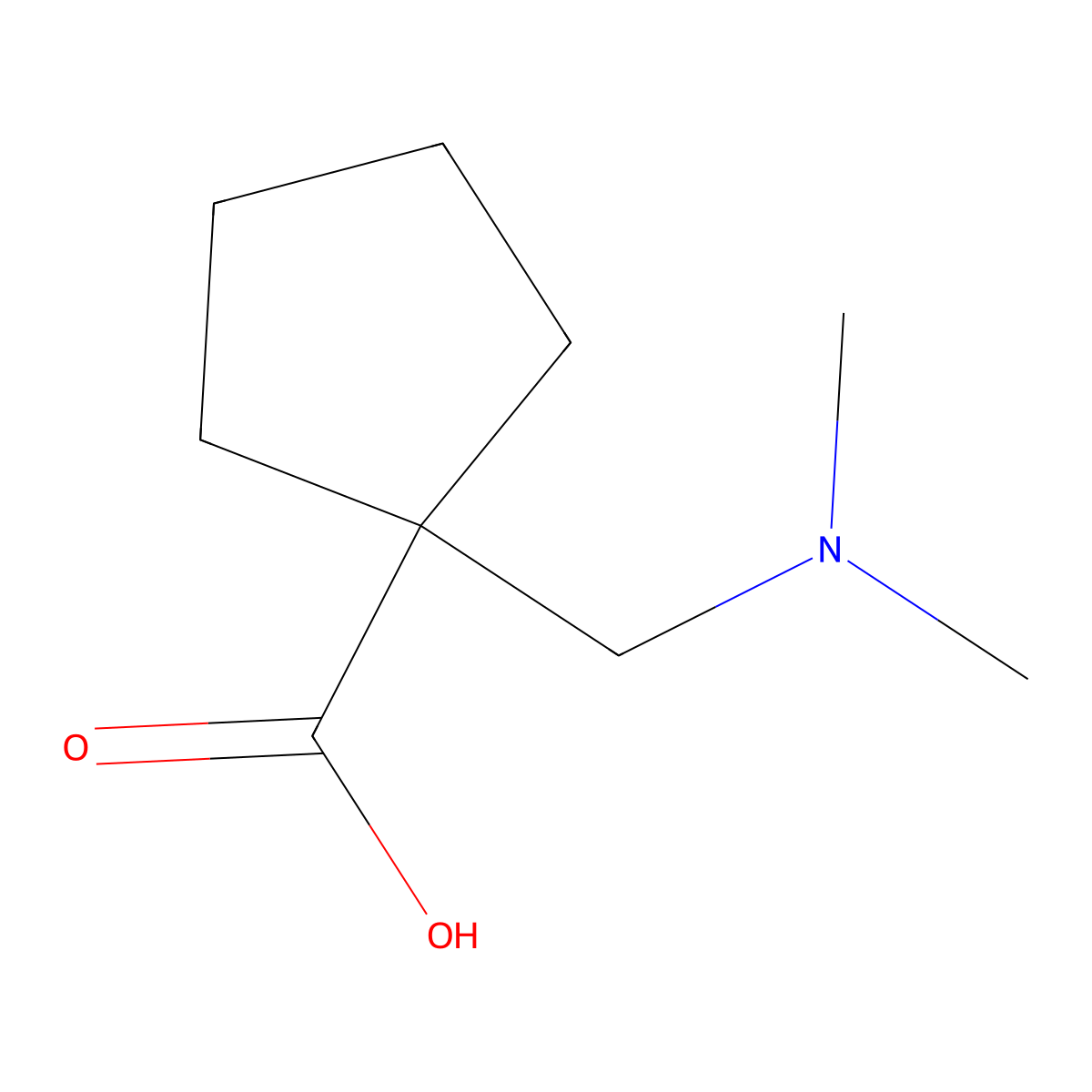1-[(Dimethylamino)methyl]cyclopentane-1-carboxylic acid molecular structure, CAS 1247857-18-6