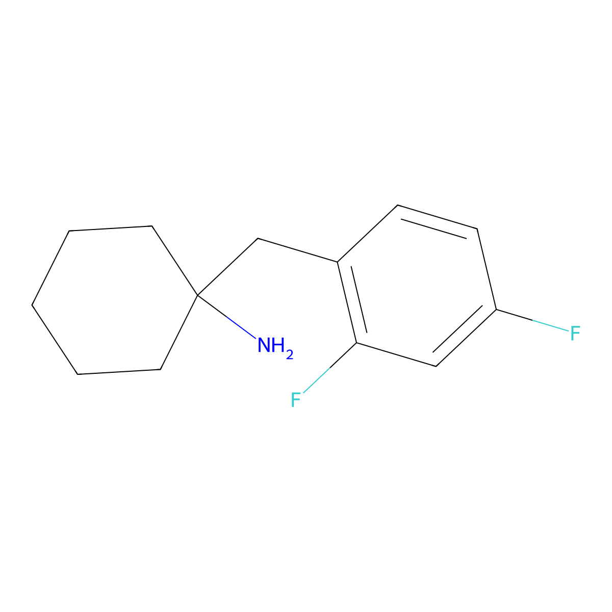 1-[(2,4-Difluorophenyl)methyl]cyclohexan-1-amine molecular structure, CAS 1247858-16-7