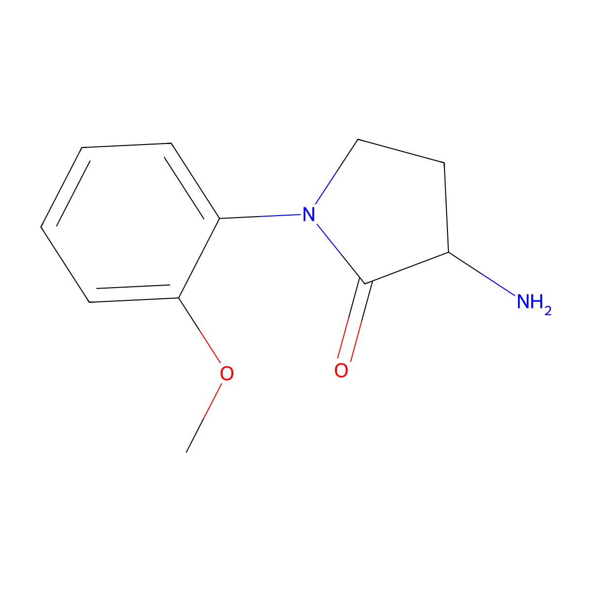 3-Amino-1-(2-methoxyphenyl)pyrrolidin-2-one molecular structure, CAS 1247859-12-6