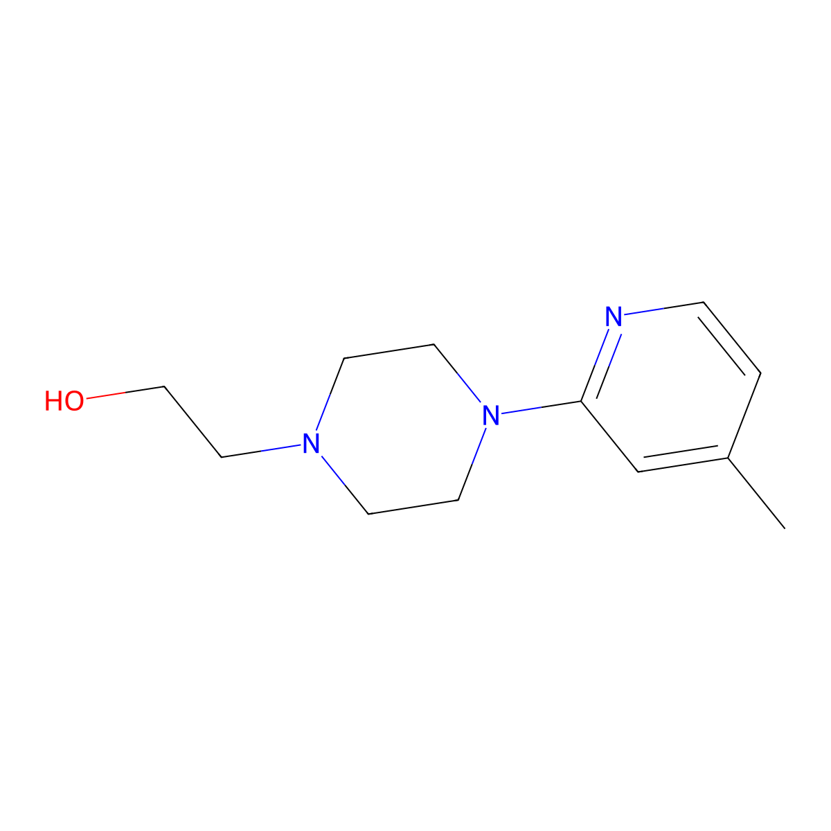 2-[4-(4-Methylpyridin-2-yl)piperazin-1-yl]ethan-1-ol molecular structure, CAS 1247859-27-3
