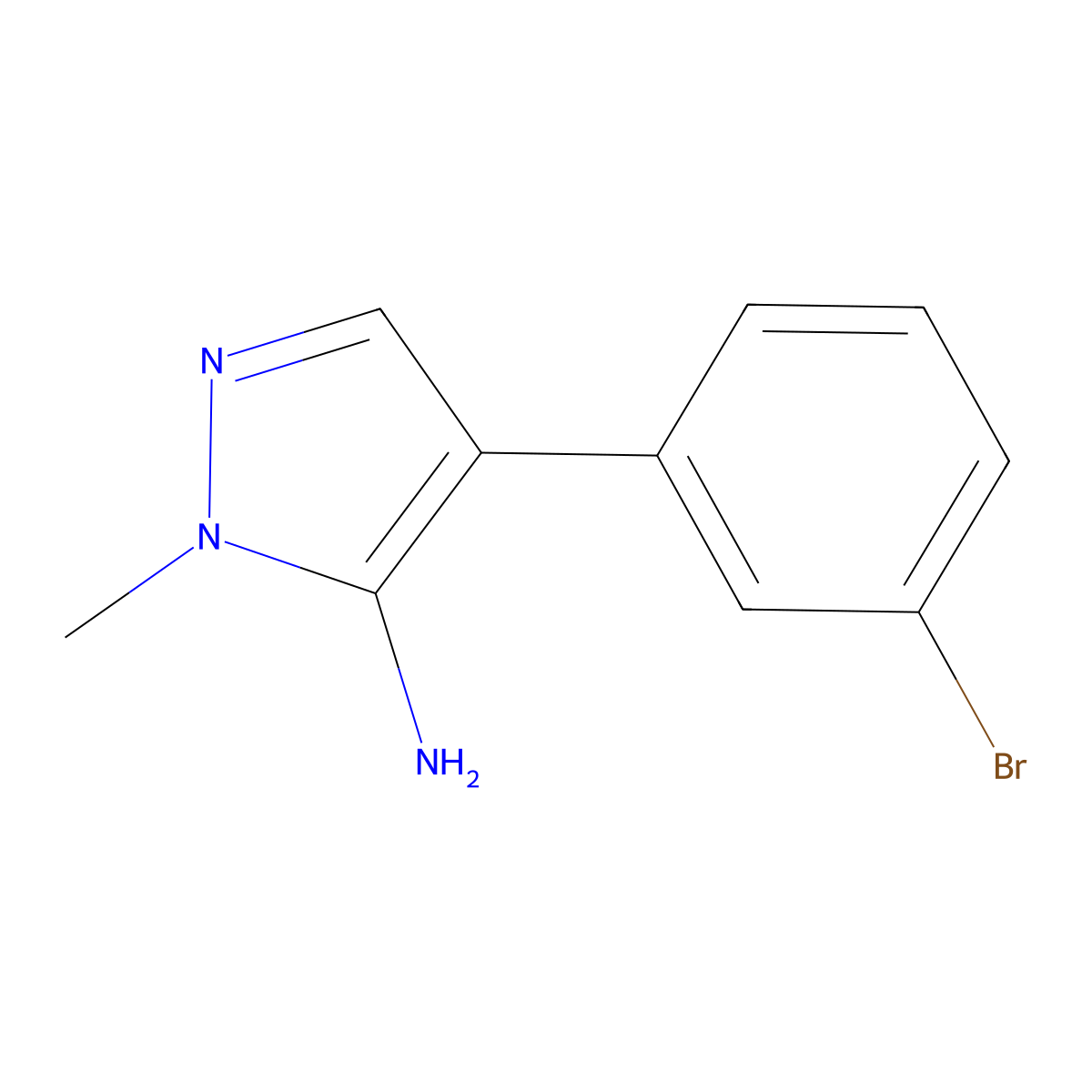 4-(3-Bromophenyl)-1-methyl-1h-pyrazol-5-amine molecular structure, CAS 1247859-91-1