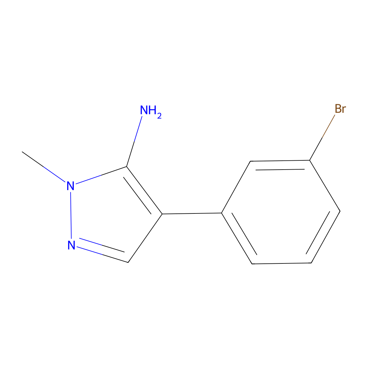 4-(3-Bromophenyl)-1-methyl-1h-pyrazol-5-amine molecular structure, CAS 1247859-91-1