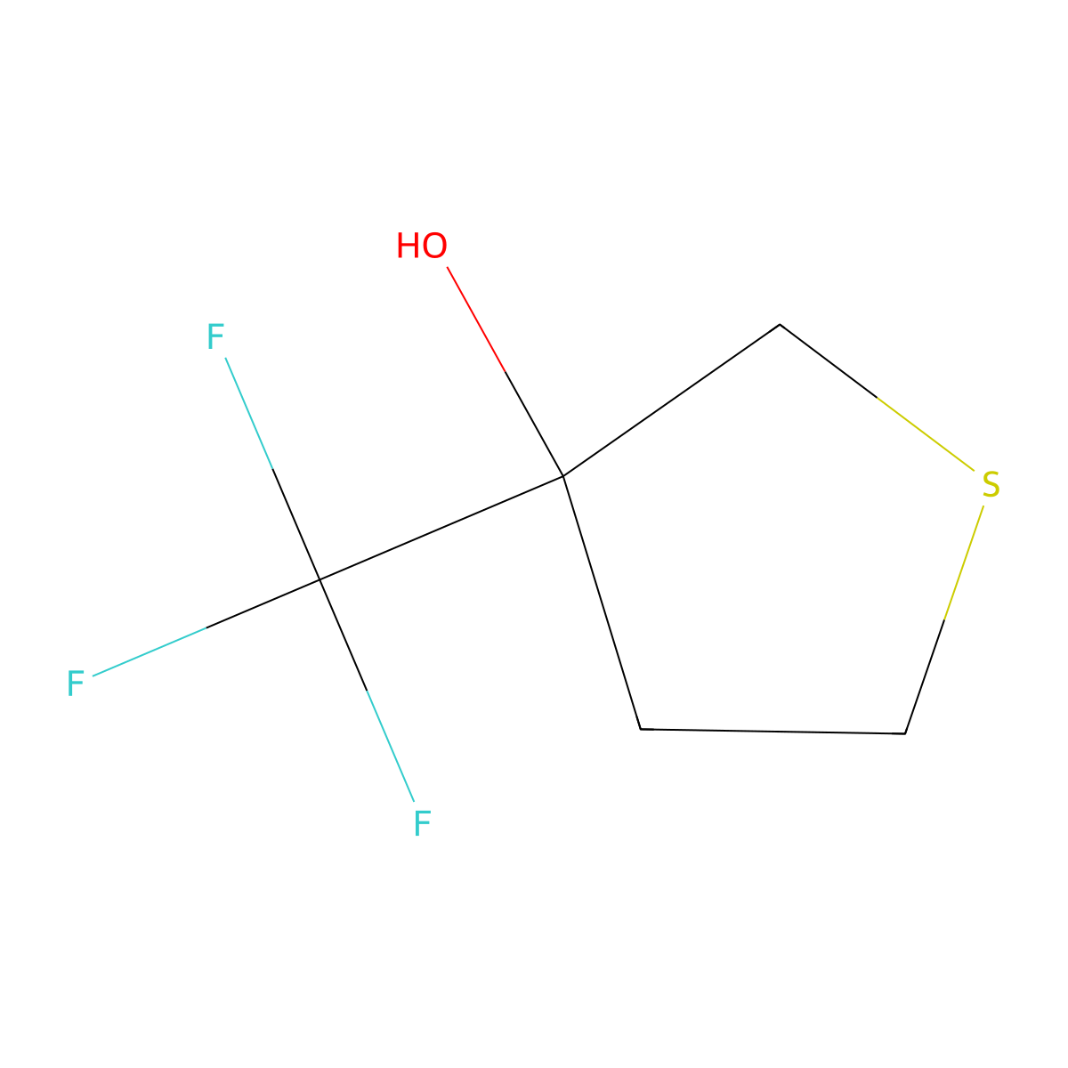 3-(Trifluoromethyl)thiolan-3-ol molecular structure, CAS 1247860-37-2