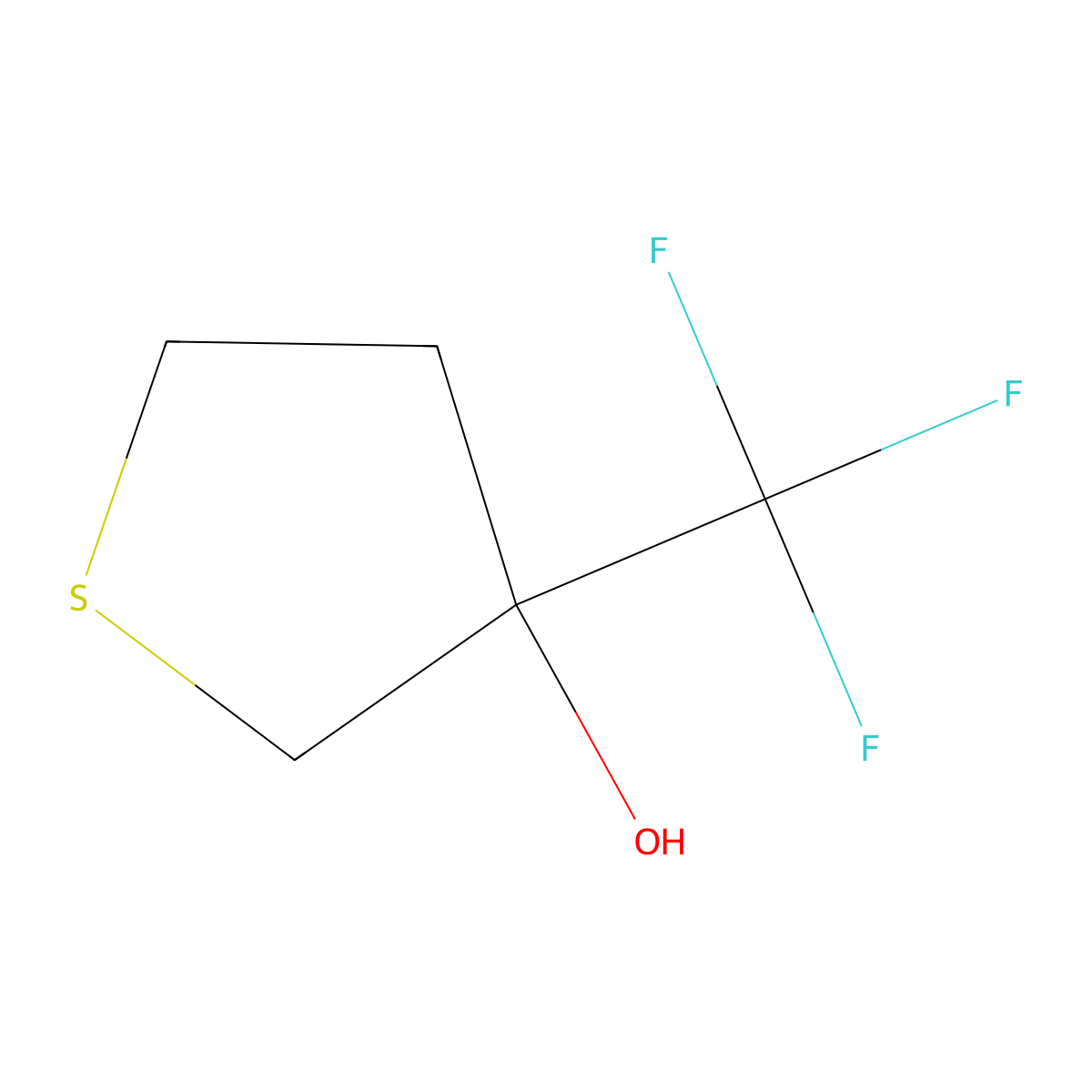 3-(Trifluoromethyl)thiolan-3-ol molecular structure, CAS 1247860-37-2