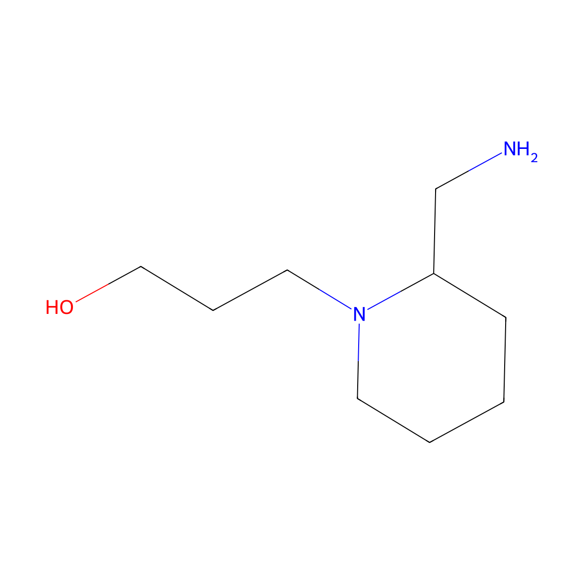 3-[2-(Aminomethyl)piperidin-1-yl]propan-1-ol molecular structure, CAS 1247863-89-3