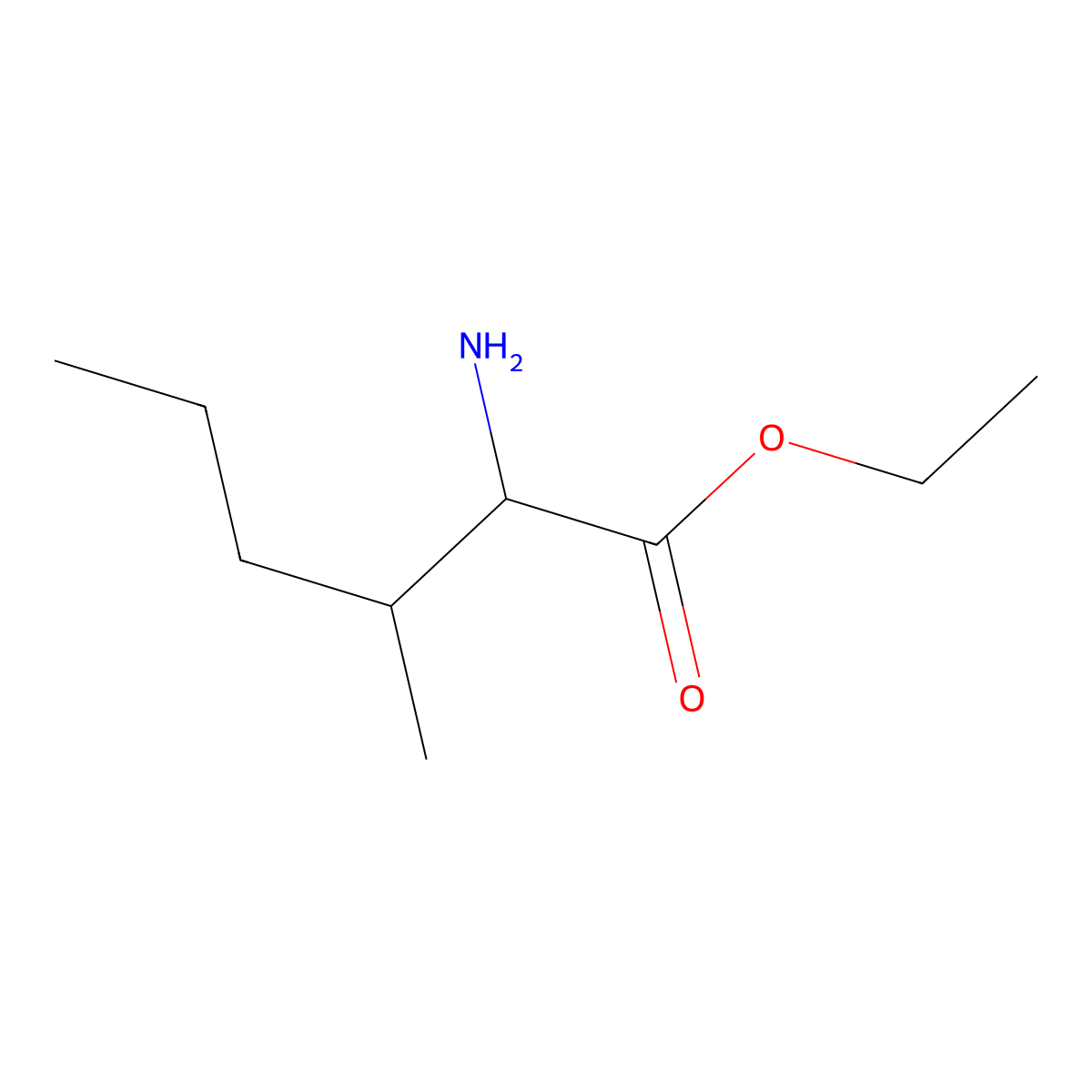 Ethyl 2-amino-3-methylhexanoate molecular structure, CAS 1247864-14-7