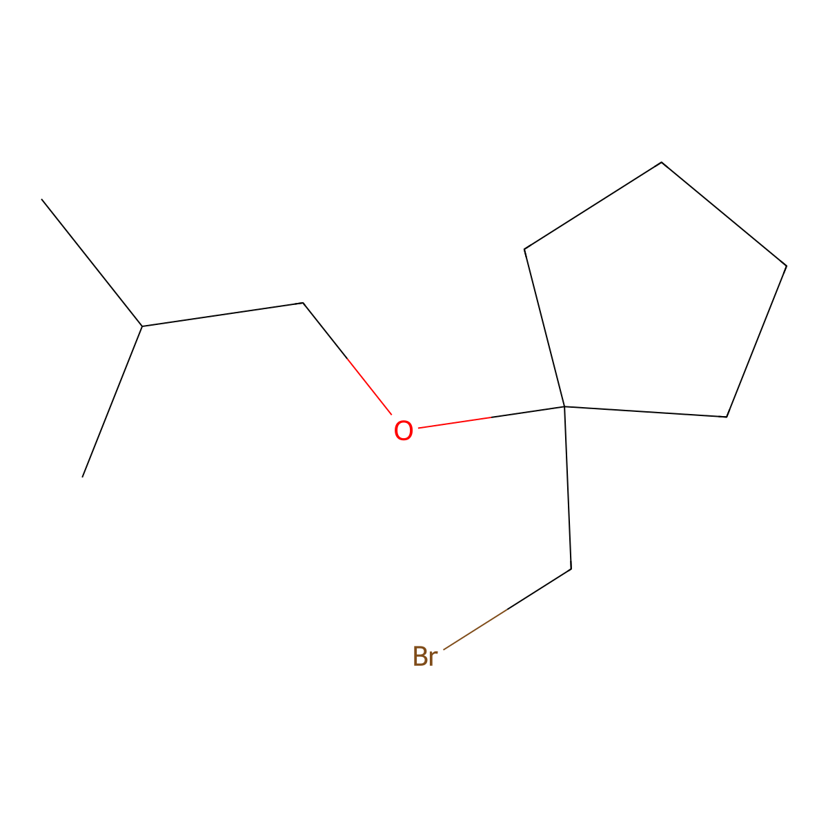 1-(Bromomethyl)-1-isobutoxycyclopentane molecular structure, CAS 1247864-32-9