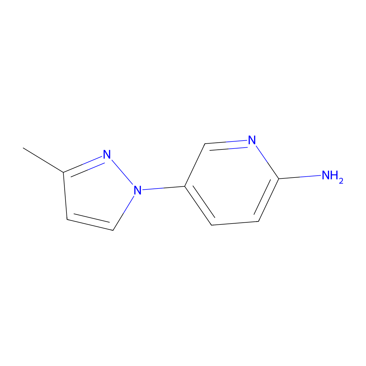 2-Amino-5-(3-methyl-1H-pyrazol-1-YL)pyridine molecular structure, CAS 1247865-35-5