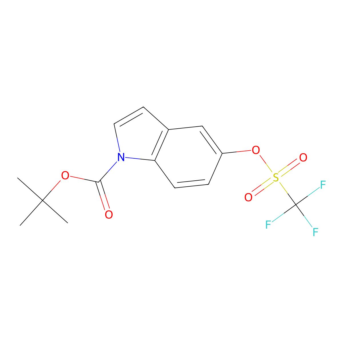 tert-butyl 5-(trifluoromethanesulfonyloxy)-1H-indole-1-carboxylate molecular structure, CAS 1247868-60-5